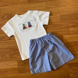 Thomas the Train Smocked Shorts Set